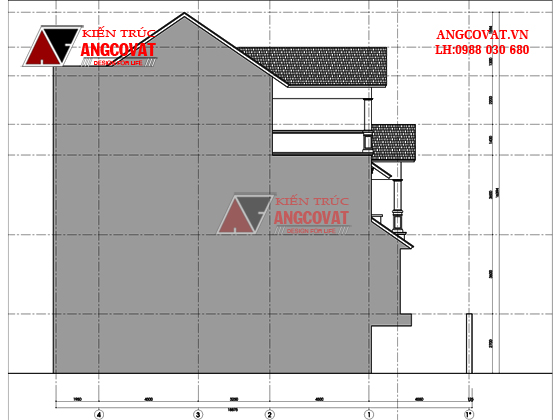 Thiết kế nhà phố cổ điển 4 tầng mặt tiền 6m 9
