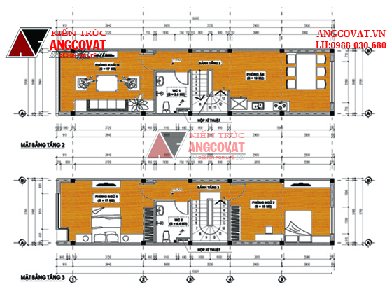 Mặt bằng mẫu thiết kế nhà 3.5x12m