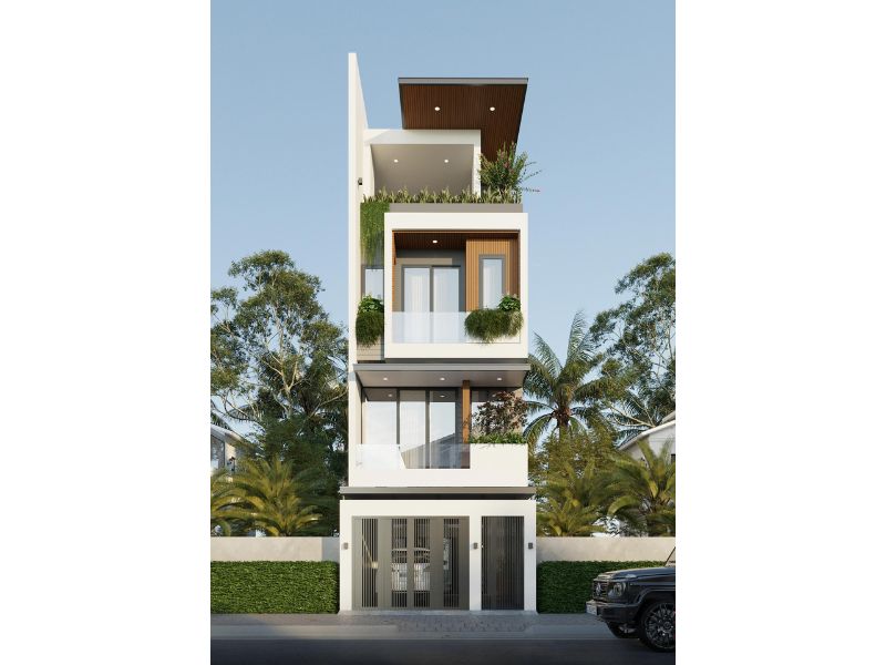 Thiết kế nhà 5 tầng 1 tum không gian sống hiện đại