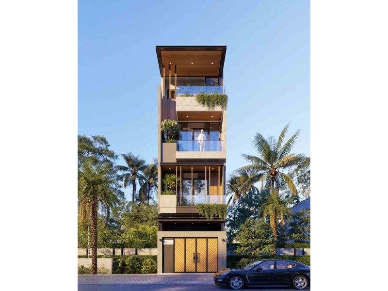 Nhà phố 4 tầng hiện đại có thang máy