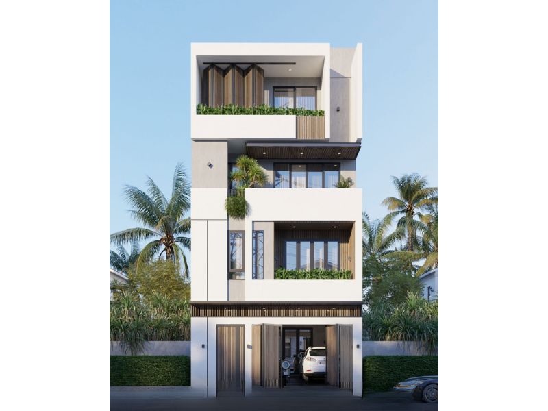 Thiết kế nhà 5x16m có thang máy hiện đại