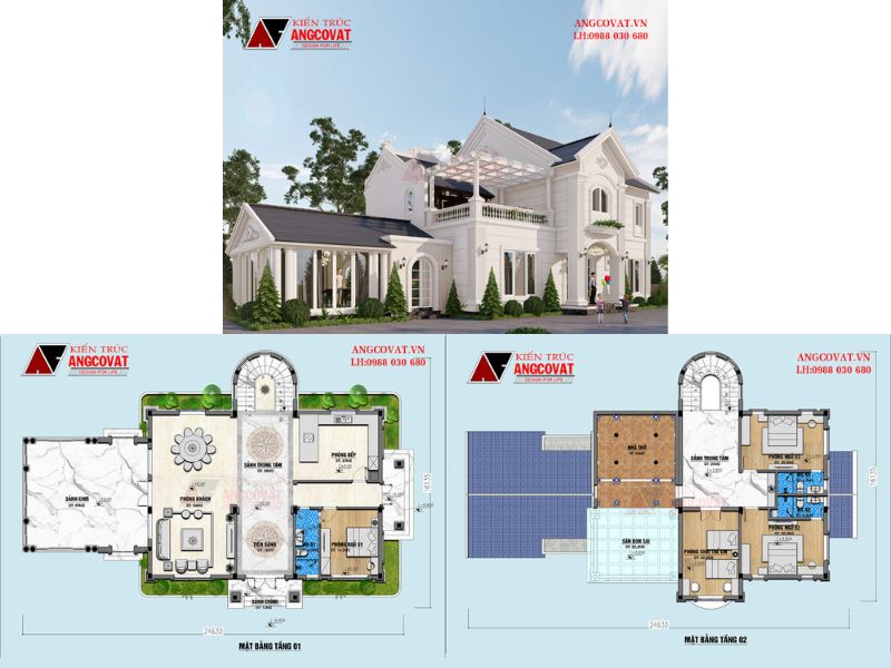 Kiến trúc biệt thự 2 tầng đẳng cấp tại Hà Nội