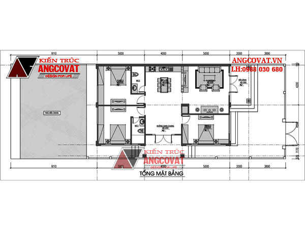 Thiết kế nhà 1 tầng 120m2 2