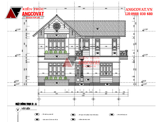 Thiết kế nhà 2 tầng hình chữ L 60m2 đến 70m2 mặt tiền 7m - 6