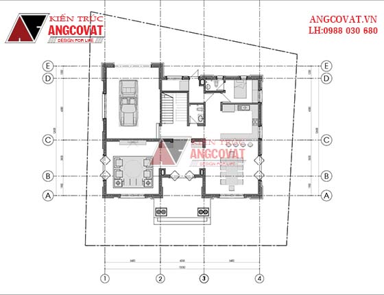 Thiết kế nhà 3 tầng có gara tân cổ điển 4