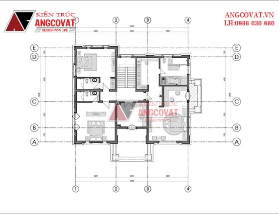 Thiết kế nhà 3 tầng có gara tân cổ điển 5