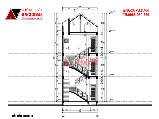 Thiết kế nhà mặt tiền 5.5m 3 tầng phong cách tân cổ điển 9