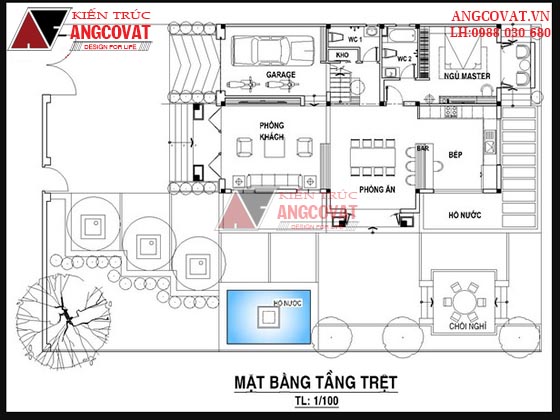 mẫu biệt thự 2 tầng 2 mặt tiền mái thái hiện đại 6