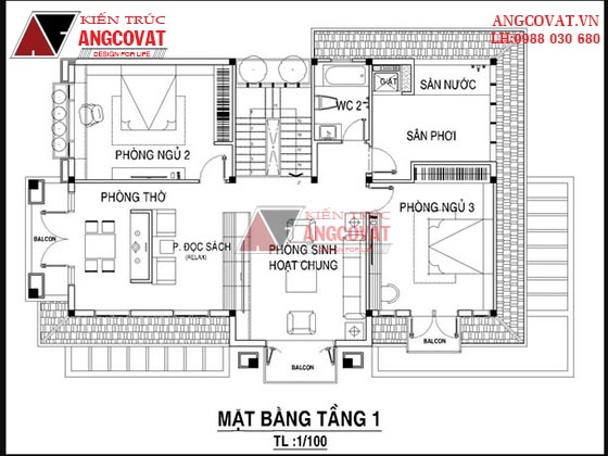 mẫu biệt thự 2 tầng 2 mặt tiền mái thái hiện đại 7