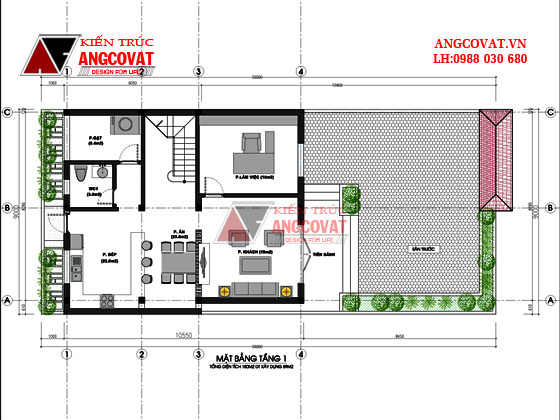 Mẫu nhà 2 tầng 1 mặt tiền 9m theo kiểu tân cổ điển, diện tích 100m2 2