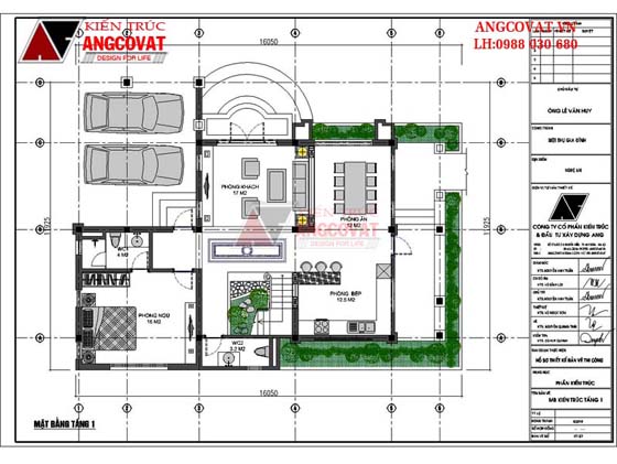 Mặt bằng biệt thự mini 2 tầng 100m2 phong cách tân cổ điển đẹp