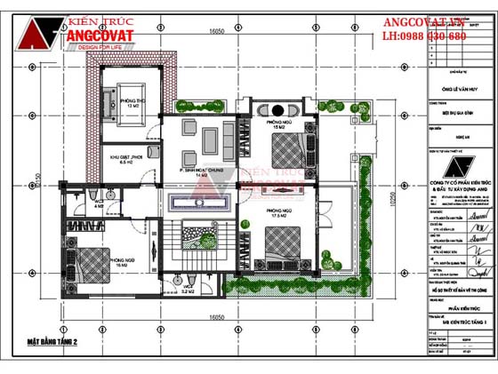 Mặt bằng biệt thự mini 2 tầng 100m2 phong cách tân cổ điển đẹp 2