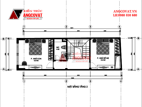 Mẫu nhà ống mặt tiền 4m 50m2 4 tầng hiện đại 5