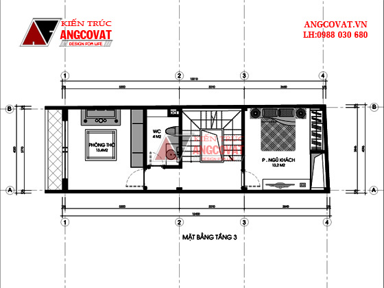 Mẫu nhà ống mặt tiền 4m 50m2 4 tầng hiện đại 6