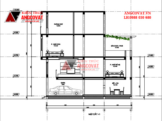 Mẫu nhà ống mặt tiền 4m 50m2 4 tầng hiện đại 8