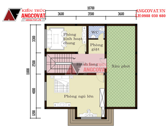 Nha+Tang+Lung Thiết kế nhà 1 tầng có gác lửng diện tích 120m2 | Diễn ...