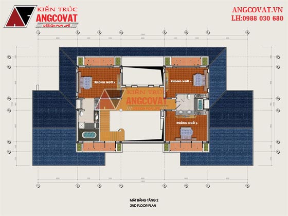 Nhà biệt thự 2 tầng mái ngói 5 phòng ngủ 6