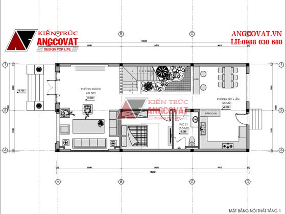 Thiết kế nhà 8x16m 3 tầng mái dốc đẹp giá 1.7 tỷ ở Hải Phòng 3