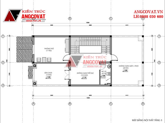 Thiết kế nhà 8x16m 3 tầng mái dốc đẹp giá 1.7 tỷ ở Hải Phòng 5