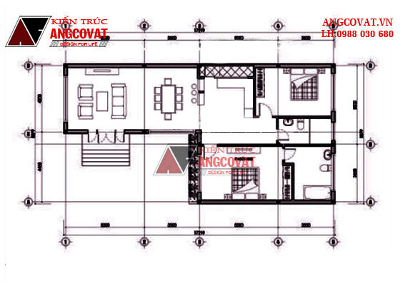 thiết kế nhà cấp 4 diện tích 100m2 1