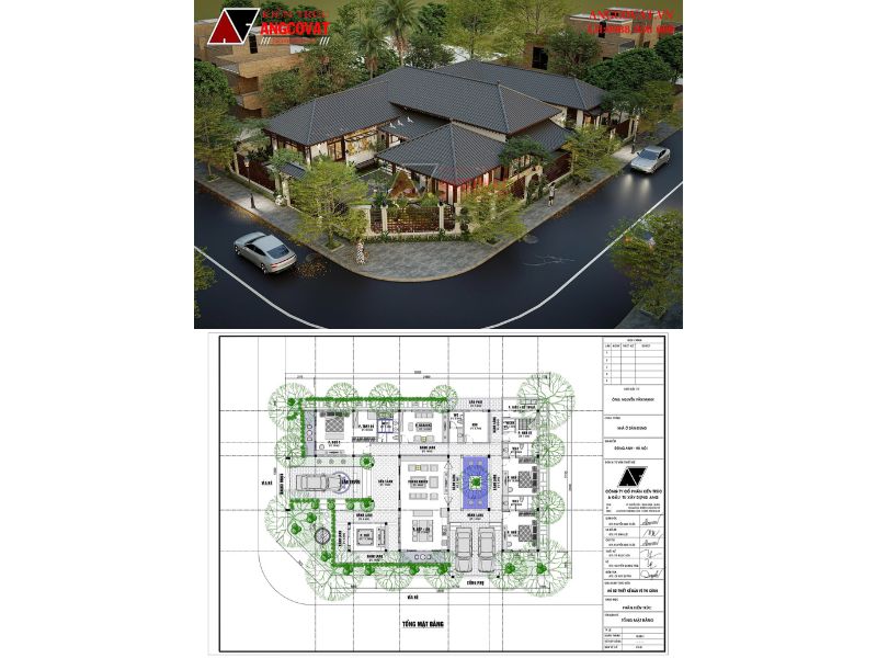 Mẫu thiết kế sân vườn có hồ sen rộng