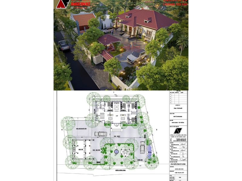 Mẫu nhà 1 tầng mái Nhật đẹp ở nông thôn