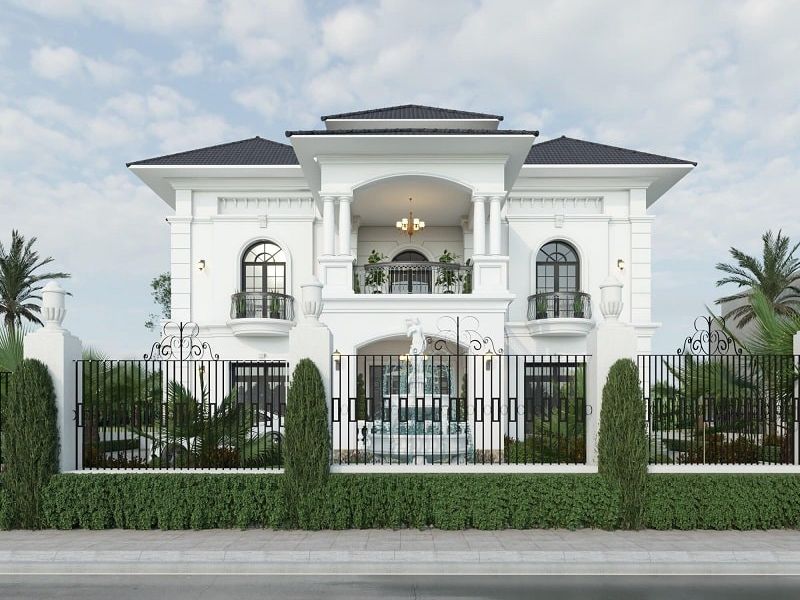 Kiến trúc biệt thự 2 tầng đẹp mái Nhật
