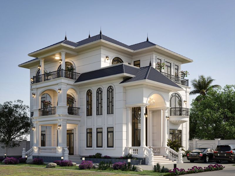 Các trường hợp so sánh diện tích biệt thự 3 tầng mặt tiền 8m