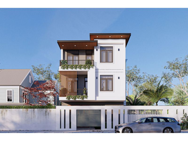 Biệt thự 3 tầng mặt tiền 8m hiện đại