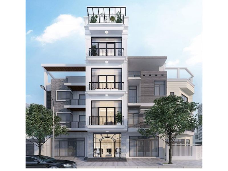 Nhà ống mặt tiền 5m sâu 11m có thang máy