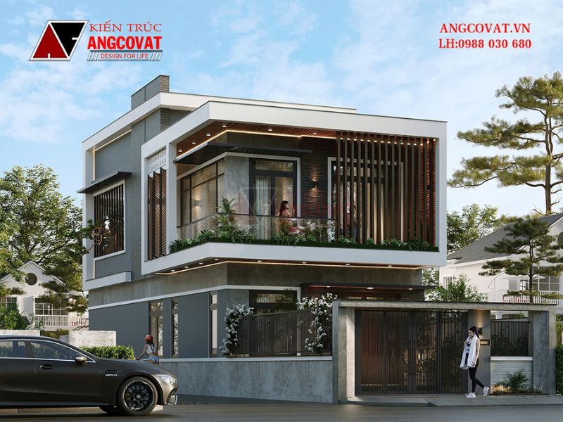 Nhà 2 tầng 1 tum vuông vắn 2 mặt tiền