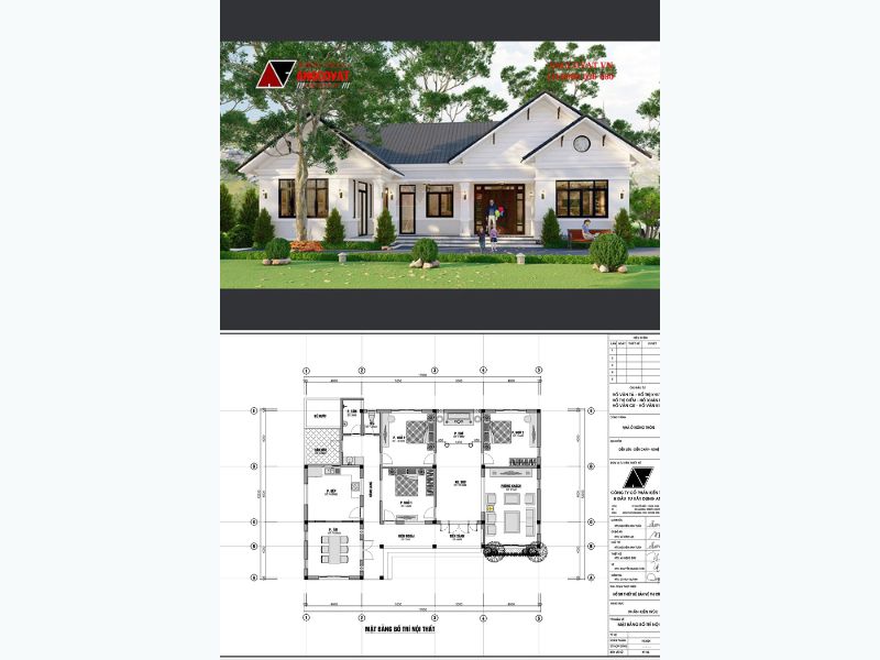 Biệt thự 1 tầng 3 phòng ngủ 170m2