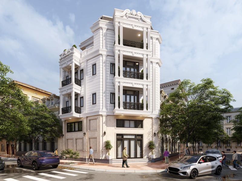 Nhà 4 tầng 2 mặt tiền rộng 75m2 sang trọng