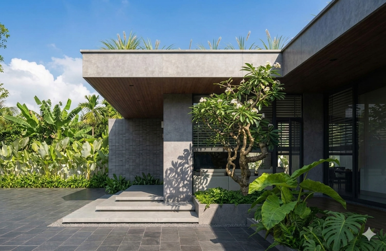 Thiết kế nhà cấp 4 chữ L nông thôn 2 đến 4 phòng ngủ đẹp