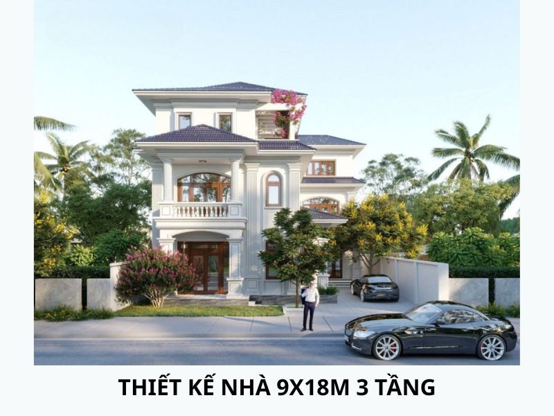 Nhà 3 tầng mặt tiền 9m tân cổ