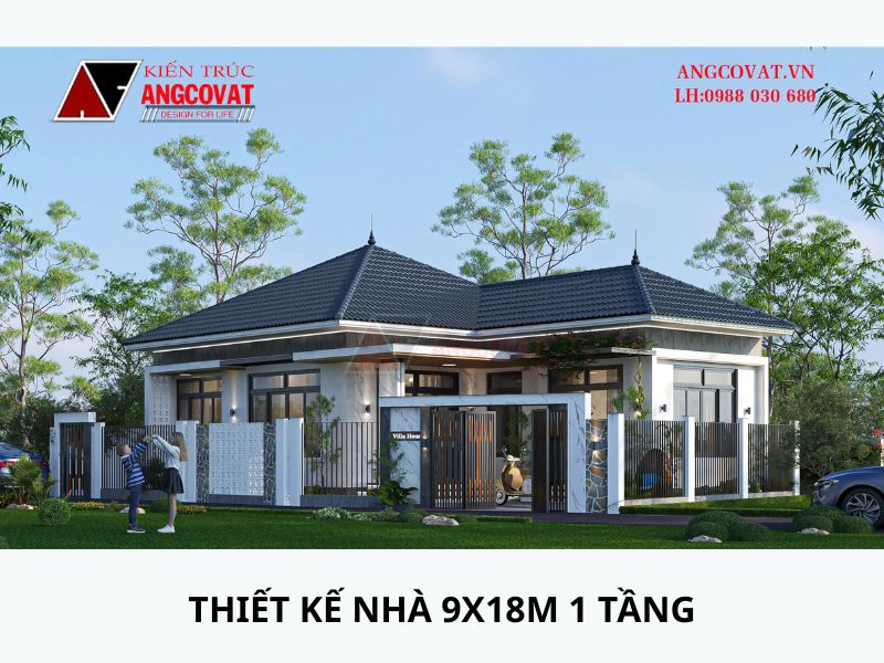Biệt thự 1 tầng 170m2 mái Nhật