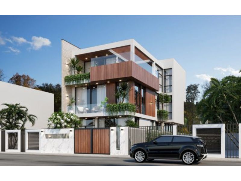 Công trình nhà 3 tầng mái bằng 120m2