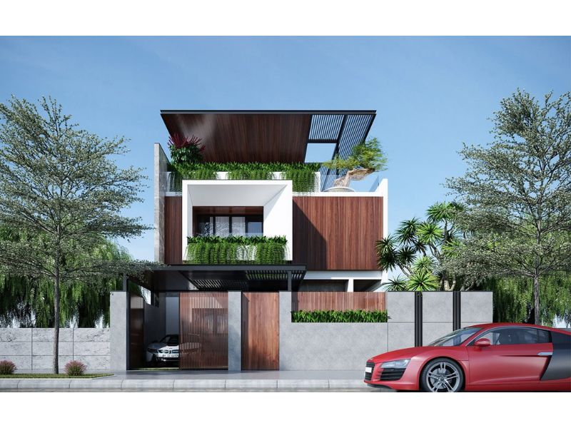 Không gian sống đẳng cấp trong nhà mái bằng 3 tầng