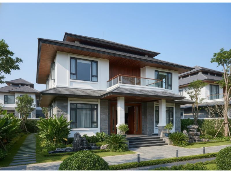 Nhà biệt thự 2 tầng đẹp mắt có sân vườn đẹp