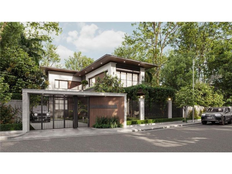 Nhà biệt thự 2 tầng mái Nhật có sân vườn bao quanh